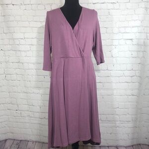 Torrid Purple Wrap Midi Dress with Tie Front